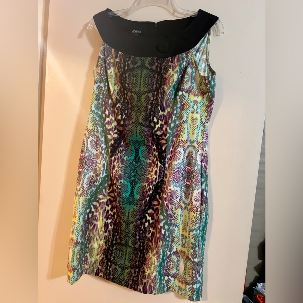 AGB animal print sleevelees dress, size 14P